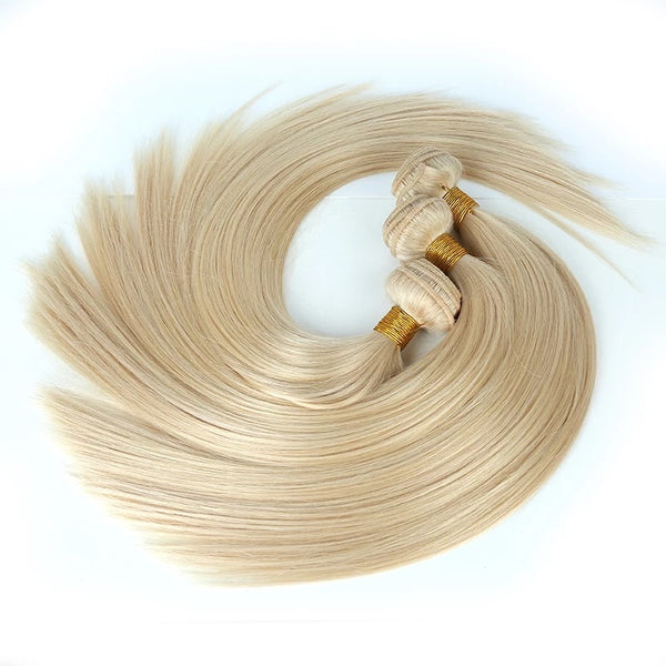 This Blonde 613 straight hair has predominately straight cuticles. This hair is ideal for the Woman who prefers silky smooth tresses at all times. - WestBlanc